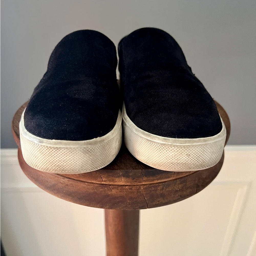 Vince Black Suede Slip-On Loafers